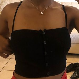 Black crop tank